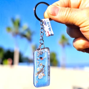 Porte clés Verre fusing Mécanisme montre transparent