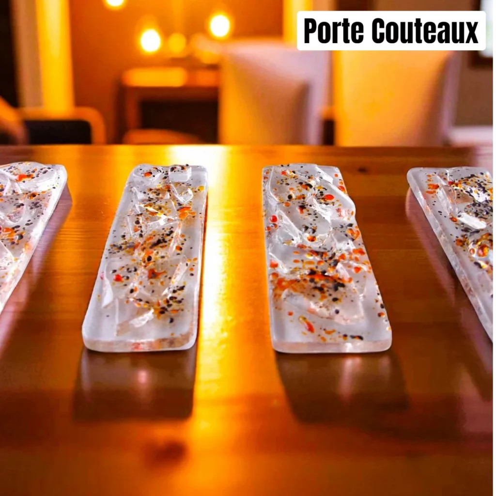Porte couteaux en verre fusing