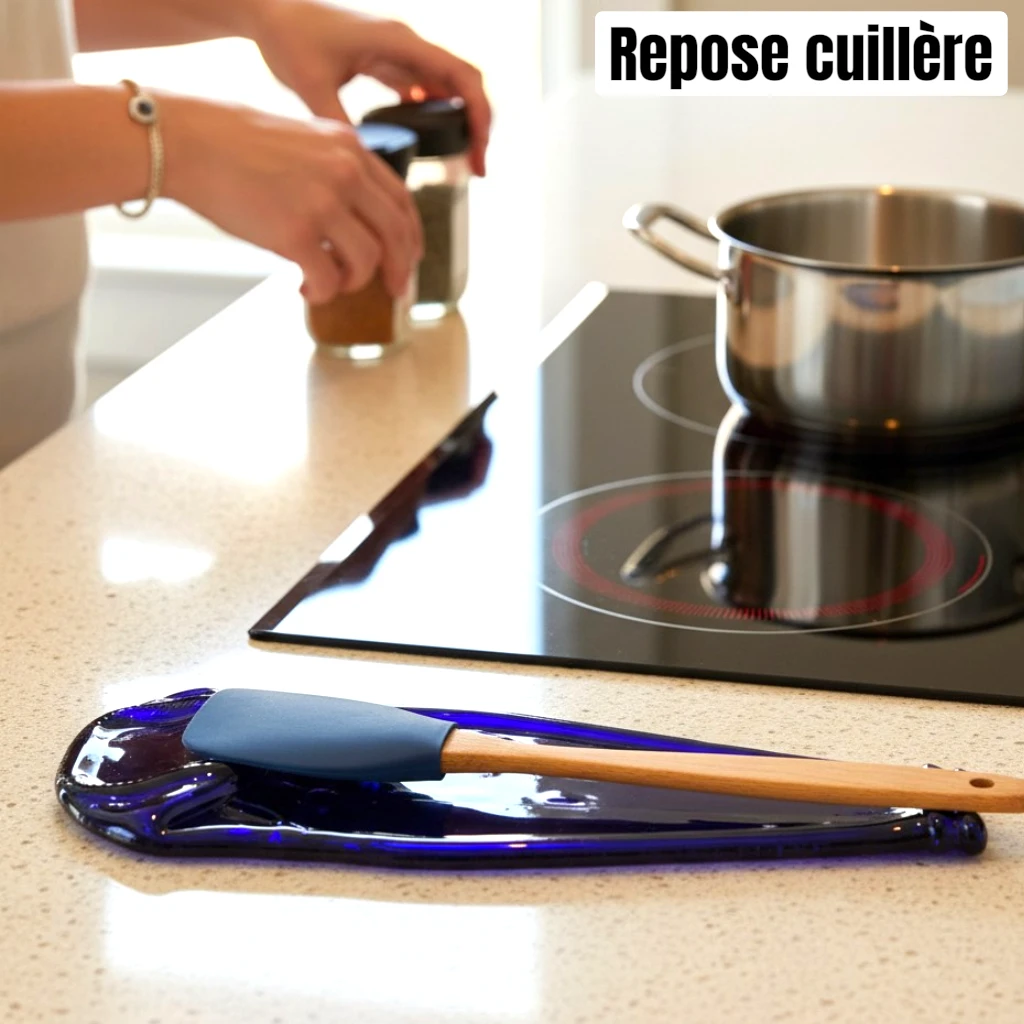 Repose cuillère en verre recyclé