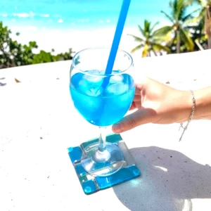 Coffret Apéritif Bar Bleu en verre fusionné