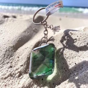 Porte Clés en verre transparent forêt