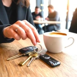 Porte-clés bijou sac pissenlit verre fait main France. Pissenlit blanc incrusté dans verre noir par fusing. (1) Porte-clés bijou sac pissenlit verre fait main France. Pissenlit blanc incrusté dans verre noir par fusing.