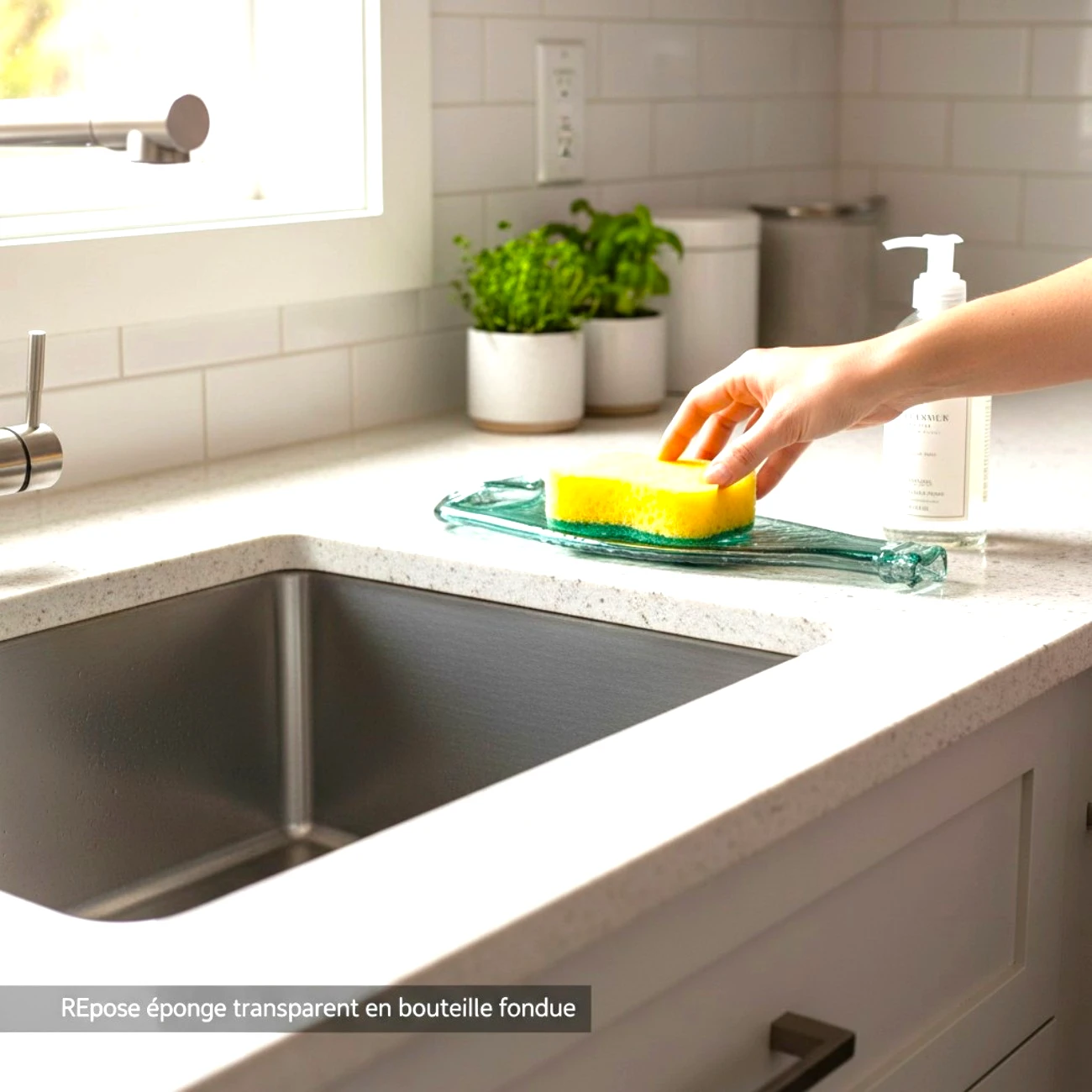 Repose cuillère en verre Bouteille fondue – Transparent