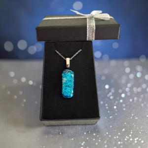 Pendentif Verre Dichroïque Bleu Turquoise – Fait Main France (1) Pendentif Verre Dichroïque Bleu Turquoise - Fait Main France