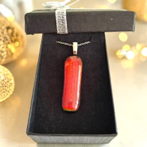 Pendentif Verre Dichroïque Orange Pendentif Verre Dichroïque Orange