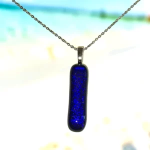 Pendentif Verre Dichroïque Violet - Fait Main France