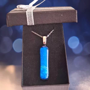 Pendentif en verre dichroïque Bleu – Artisanal France (2) Pendentif en verre dichroïque Bleu - Artisanal France