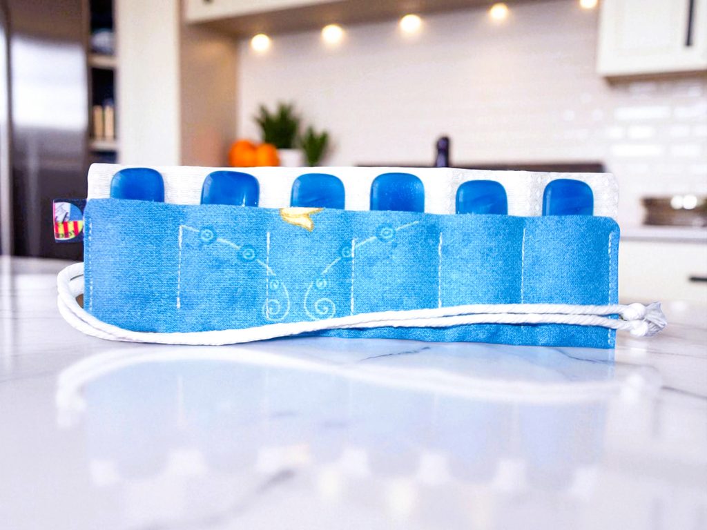 Porte couteaux en verre fusionné avec étui tissu - Upverre