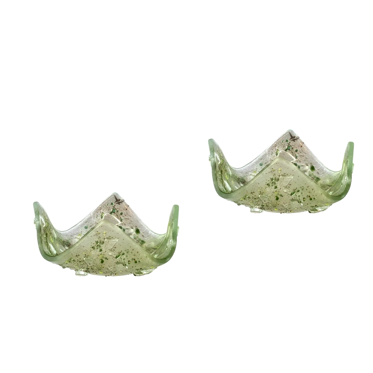 Bougeoirs en verre vert - Lot de 2 (art de la table)