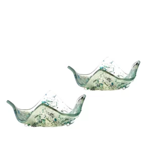 Bougeoirs en verre bleu – Lot de 2 (art de la table) Bougeoirs en verre bleu - Lot de 2 (art de la table)
