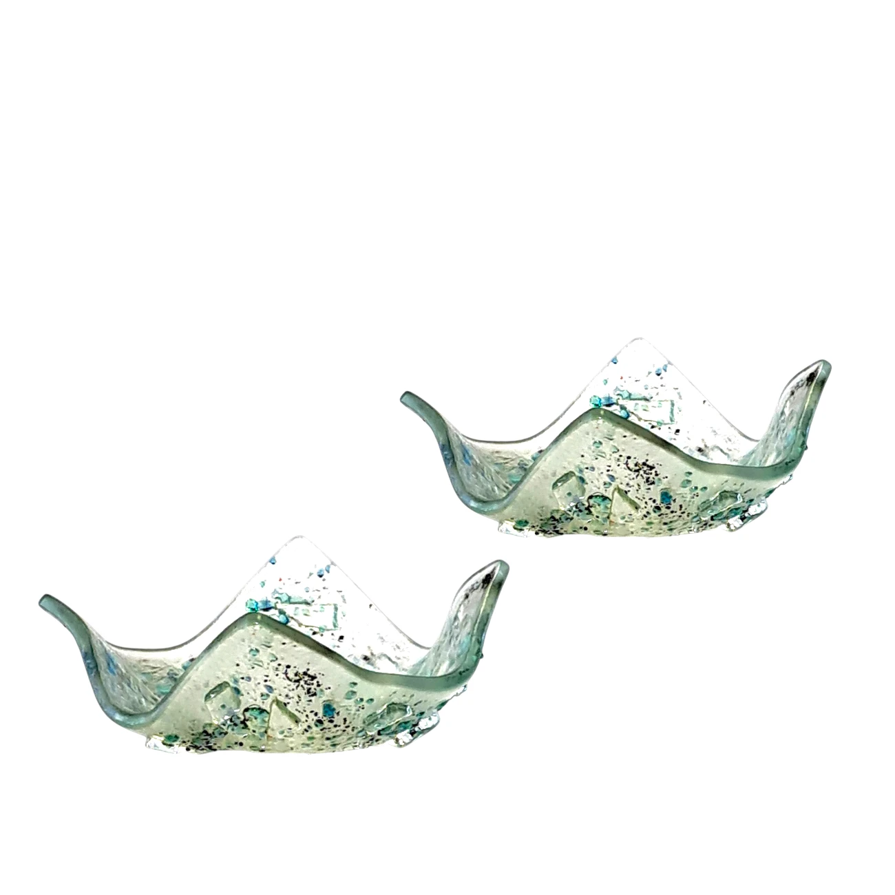 Bougeoirs en verre bleu - Lot de 2 (art de la table)